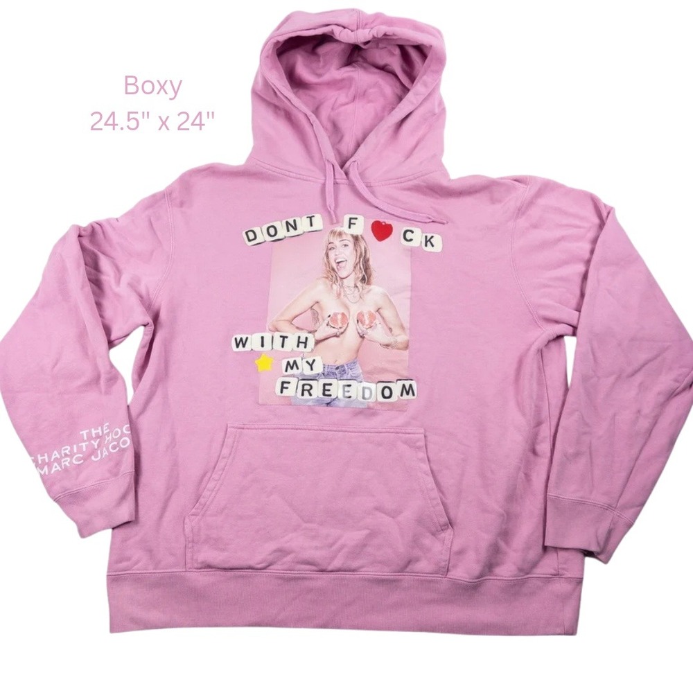 Marc Jacobs Miley Cyrus The Charity Hoodie Women XL Pink Planned Parenthood